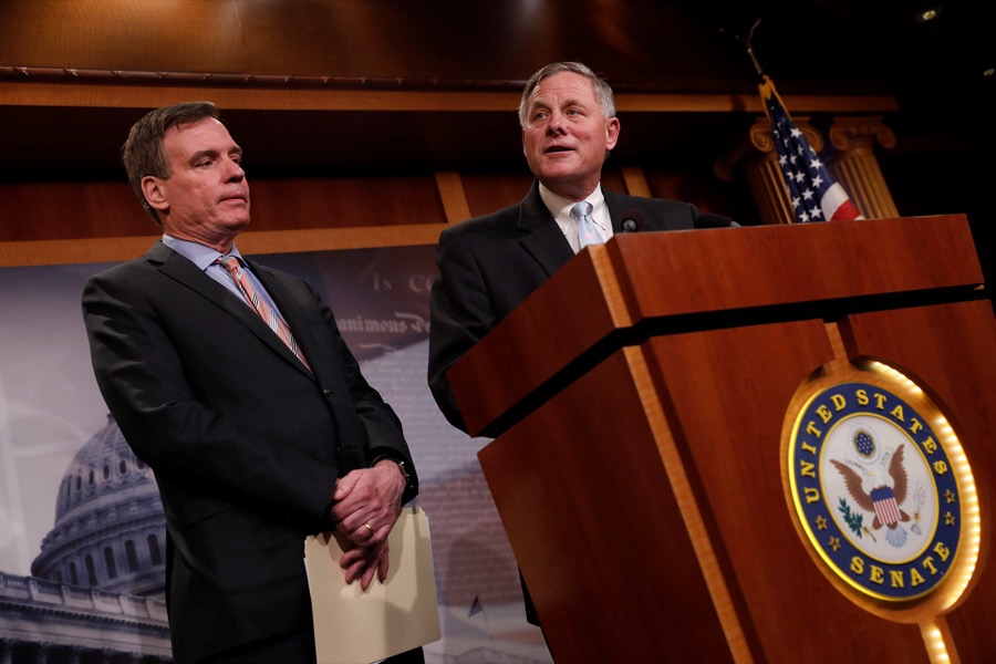 Senate Intelligence Committee Chairman Sen. Richard Burr and Sen. Mark Warner Senate Intelligence Committee Chairman Sen. Richard Burr and Sen. Mark Warner